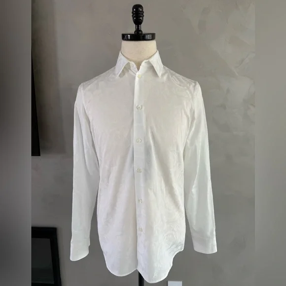 Versace Barocco Jacquard Long Sleeve Shirt Size 37 IT. PRISTINE CONDITION - Picture 6 of 16